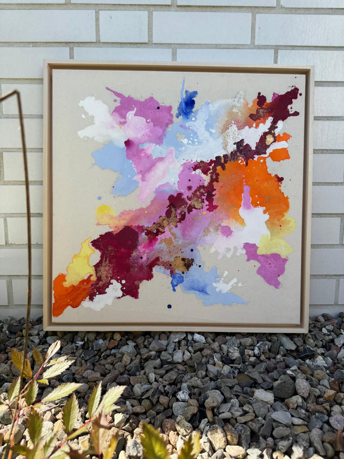 Goldspur, 2026, Acryl und Gold auf roher Baumwollleinwand, Ansicht 7